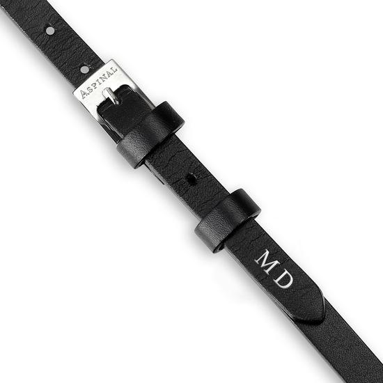 Mayfair Skinny Double Wrap Leather Bracelet in Misty Blue Snake from Aspinal of London