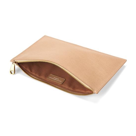 Large Essential Flat Pouch in Deer Saffiano from Aspinal of London