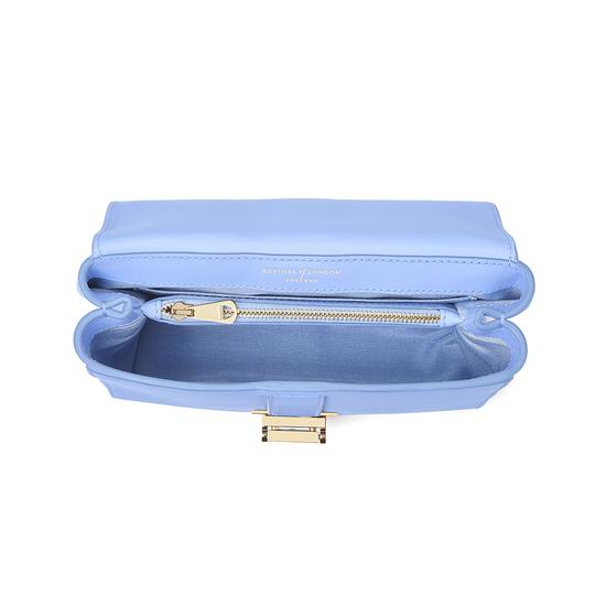 Beautiful Soul Lottie Bag in Smooth Misty Blue & Blossom Print from Aspinal of London