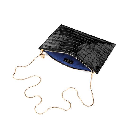 Soho Clutch in Deep Shine Bordeaux & Black Croc from Aspinal of London