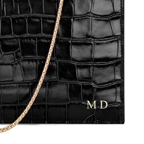 Soho Clutch in Deep Shine Bordeaux & Black Croc from Aspinal of London