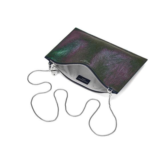 Soho Clutch in Iridescent Dragonfly & Smooth Navy from Aspinal of London