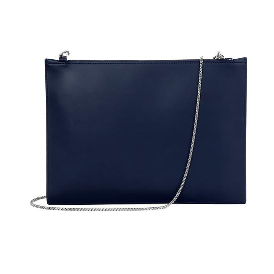 Soho Clutch in Iridescent Dragonfly & Smooth Navy from Aspinal of London