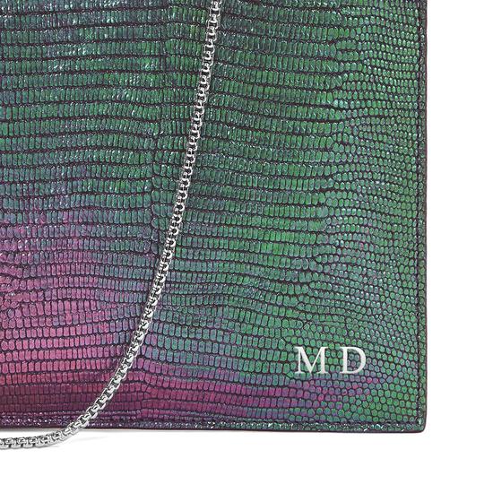 Soho Clutch in Iridescent Dragonfly & Smooth Navy from Aspinal of London