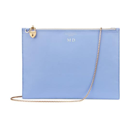 Soho Clutch in Smooth Misty Blue from Aspinal of London