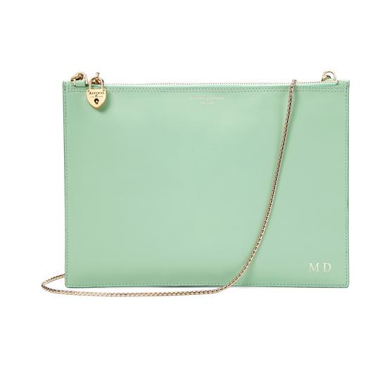 Soho Clutch in Smooth Peppermint from Aspinal of London