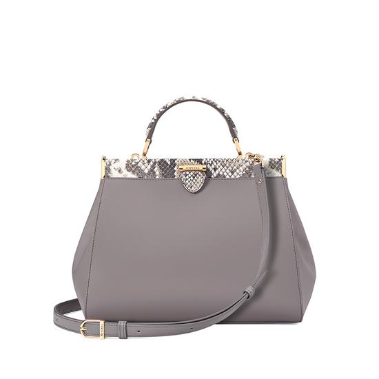 Small Florence Frame Bag in Chanterelle & Python Print from Aspinal of London
