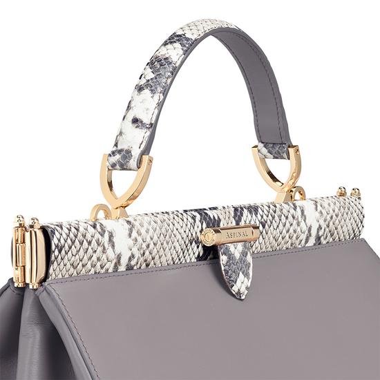 Small Florence Frame Bag in Chanterelle & Python Print from Aspinal of London