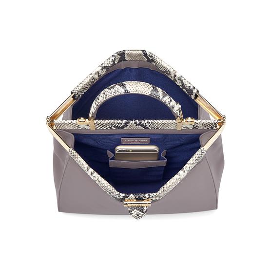 Small Florence Frame Bag in Chanterelle & Python Print from Aspinal of London