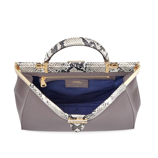 Small Florence Frame Bag in Chanterelle & Python Print from Aspinal of London