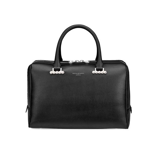 Large Pearl Bowling Bag in Smooth Black from Aspinal of London