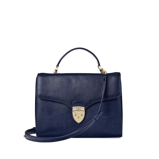 Mayfair Bag in Midnight Blue Lizard from Aspinal of London