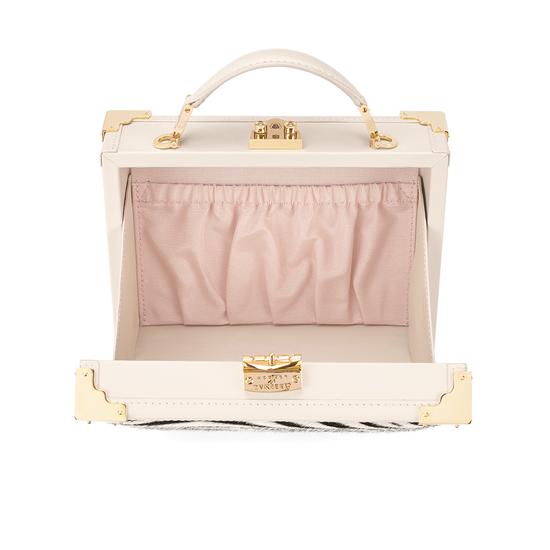 Mini Trunk Clutch in Smooth Ivory & Zebra Haircalf from Aspinal of London