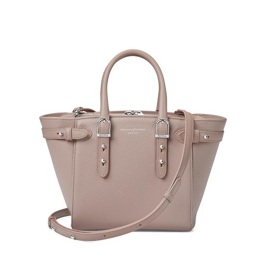 Mini Marylebone Tote in Soft Taupe Pebble from Aspinal of London