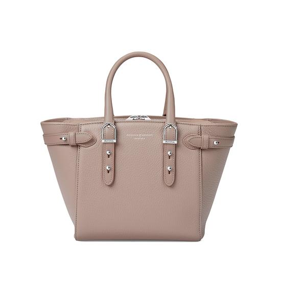 Mini Marylebone Tote in Soft Taupe Pebble from Aspinal of London