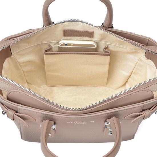 Mini Marylebone Tote in Soft Taupe Pebble from Aspinal of London