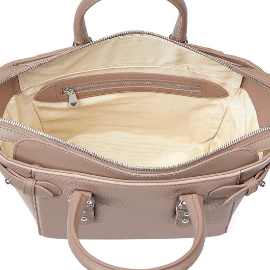 Mini Marylebone Tote in Soft Taupe Pebble from Aspinal of London