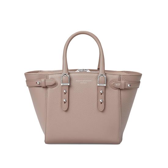 Mini Marylebone Tote in Soft Taupe Pebble from Aspinal of London