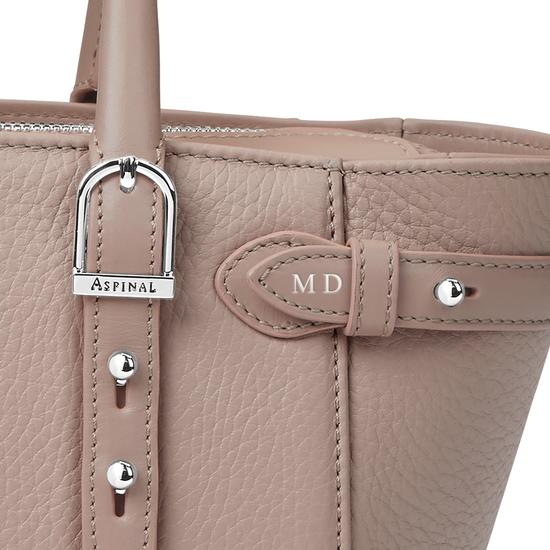 Mini Marylebone Tote in Soft Taupe Pebble from Aspinal of London