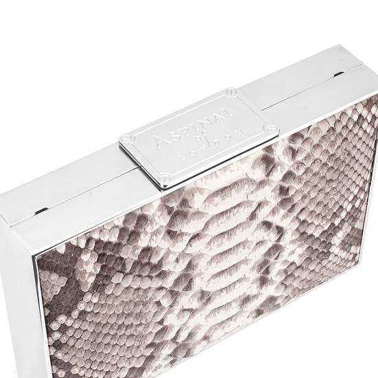 Scarlett Box Clutch in Natural Python from Aspinal of London