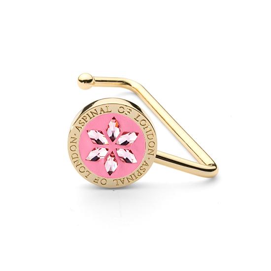 Aspinal Handbag Hook in Candy Pink Patent & Light Rose SWAROVSKI ELEMENTS from Aspinal of London