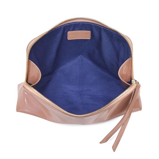 Large Essential Cosmetic Case in Rose Gold Patent from Aspinal of London