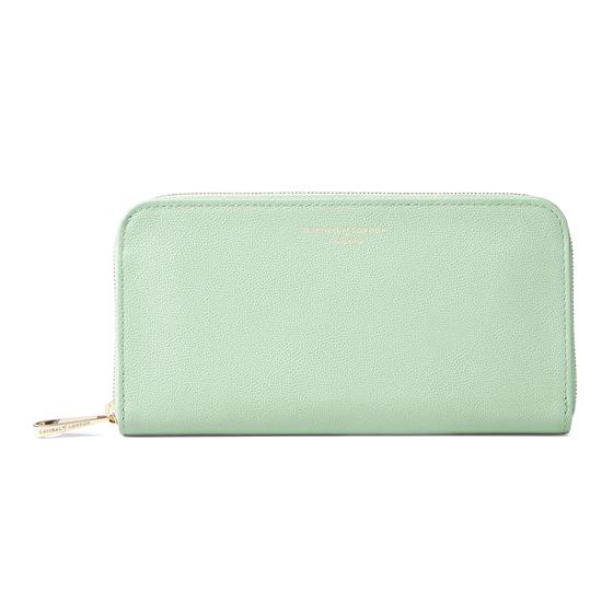 Continental Clutch Zip Wallet in Peppermint Kaviar from Aspinal of London