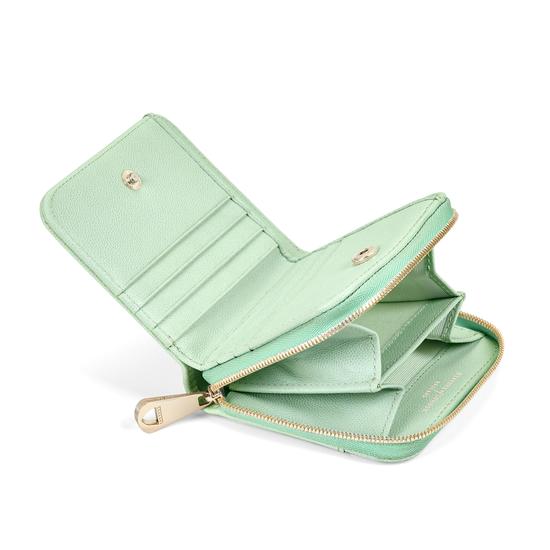 Mini Continental Zipped Coin Purse in Peppermint Kaviar from Aspinal of London
