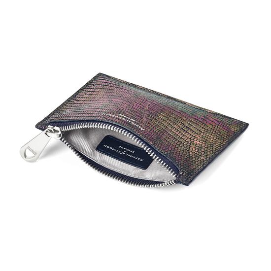 Small Essential Flat Pouch in Iridescent Lizard from Aspinal of London