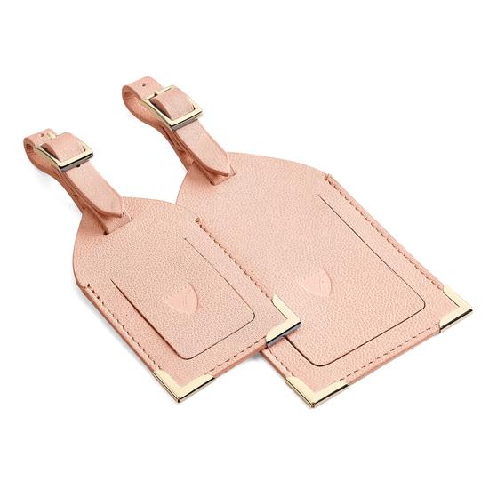Set of 2 Luggage Tags in Peach Kaviar from Aspinal of London