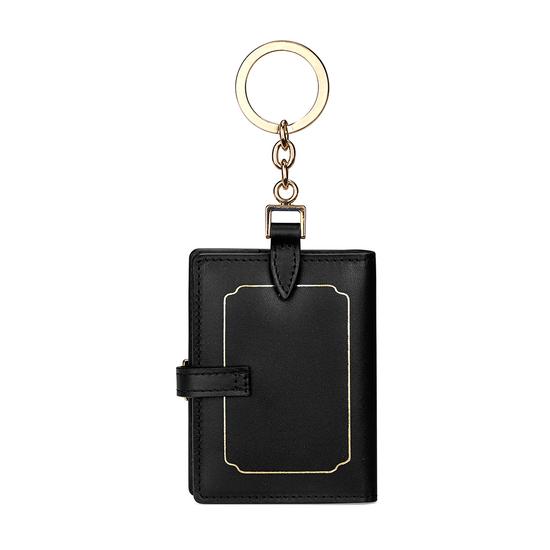Marylebone Mini Refillable Journal Keyring in Smooth Black from Aspinal of London