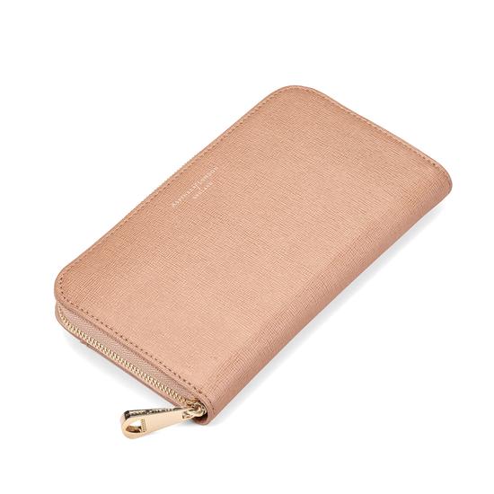 Continental Clutch Zip Wallet in Deer Saffiano from Aspinal of London