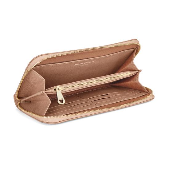 Continental Clutch Zip Wallet in Deer Saffiano from Aspinal of London