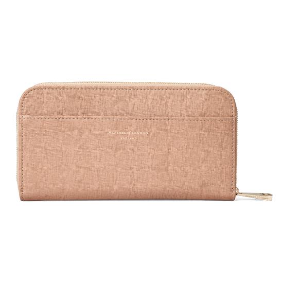 Continental Clutch Zip Wallet in Deer Saffiano from Aspinal of London