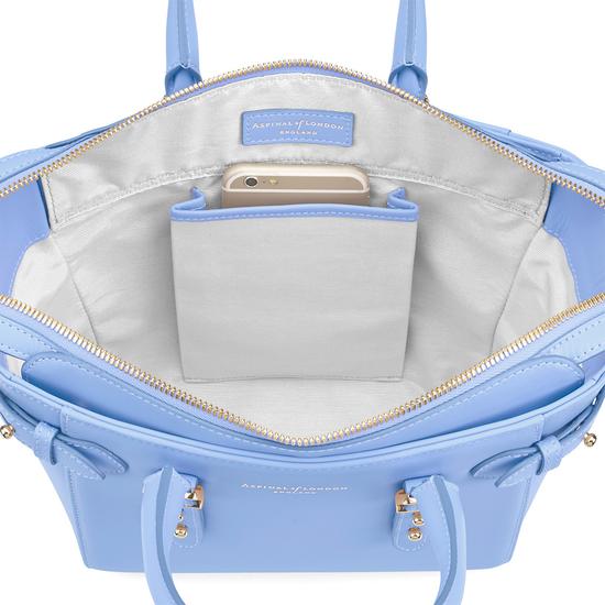 Mini Marylebone Tote in Smooth Misty Blue from Aspinal of London