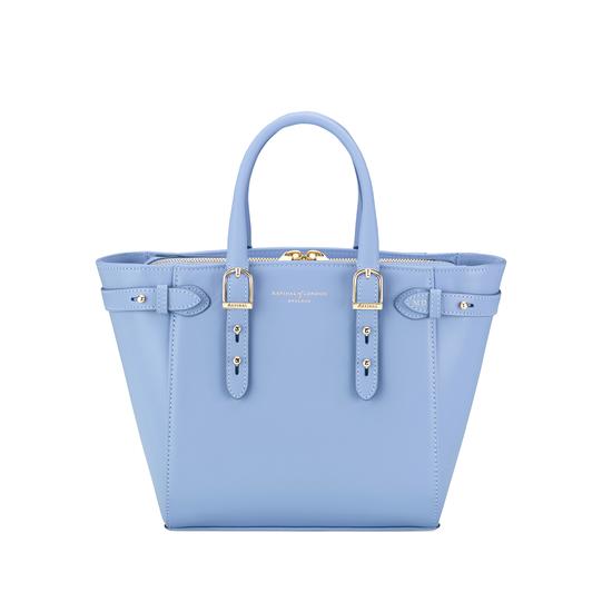 Mini Marylebone Tote in Smooth Misty Blue from Aspinal of London