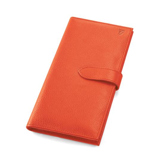 Lindberg Travel Wallet with Passport Cover in Coral Pebble from Aspinal of London