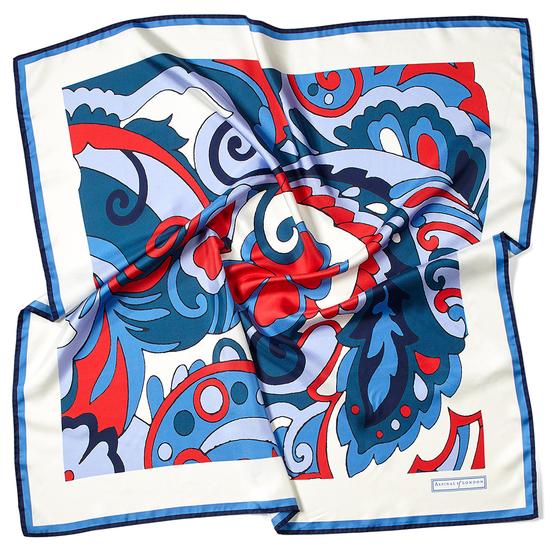 Psychedelic Silk Scarf in Navy from Aspinal of London