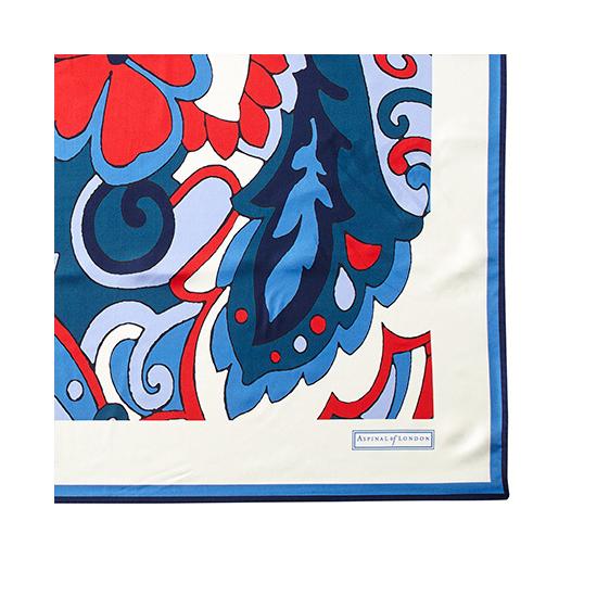 Psychedelic Silk Scarf in Navy from Aspinal of London