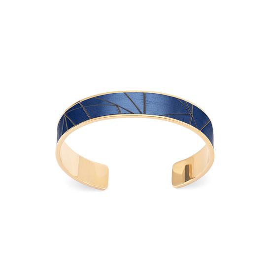 Cleopatra Skinny Cuff Bracelet in Navy Infinity from Aspinal of London
