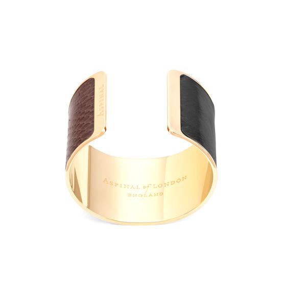 Minerva Cuff Bracelet in Black, Leopard & Brown Snake from Aspinal of London