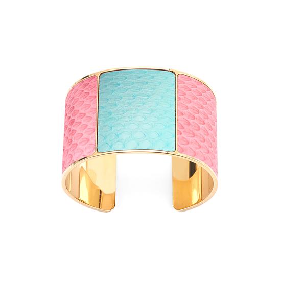 Minerva Cuff Bracelet in Blossom & Misty Blue Snake from Aspinal of London