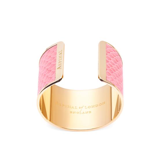 Minerva Cuff Bracelet in Blossom & Misty Blue Snake from Aspinal of London