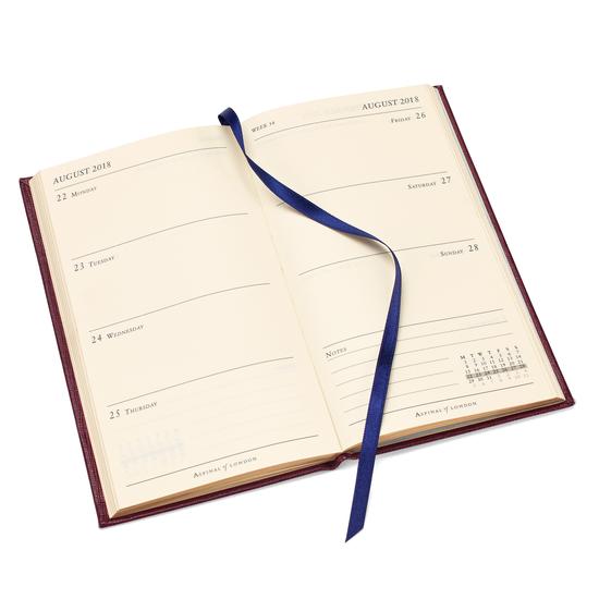 Slim Pocket Leather Diary in Midnight Blue Lizard from Aspinal of London
