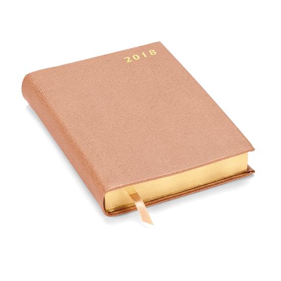 A6 Day per Page Leather Diary in Deer Saffiano from Aspinal of London