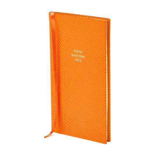 Aspinal Social Diary in Orange Lizard from Aspinal of London