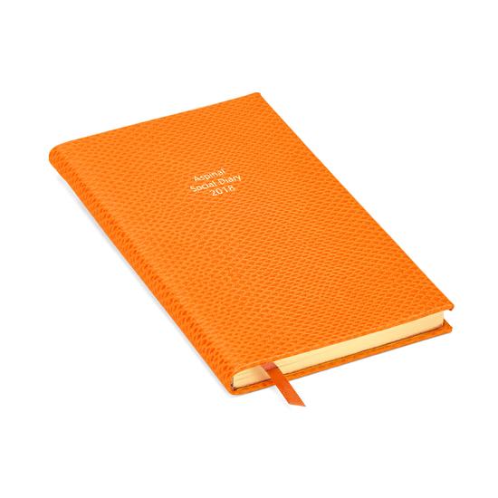 Aspinal Social Diary in Orange Lizard from Aspinal of London