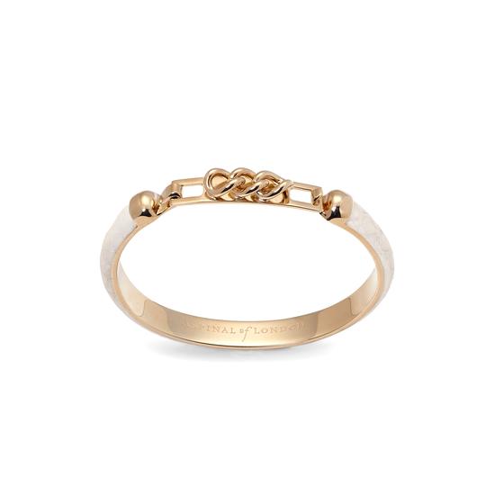 Chainlink Skinny Cuff Bracelet in Ivory Snake from Aspinal of London