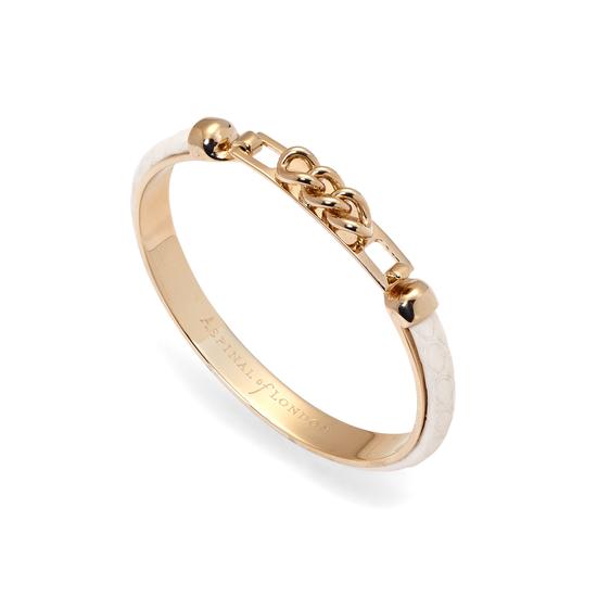 Chainlink Skinny Cuff Bracelet in Ivory Snake from Aspinal of London