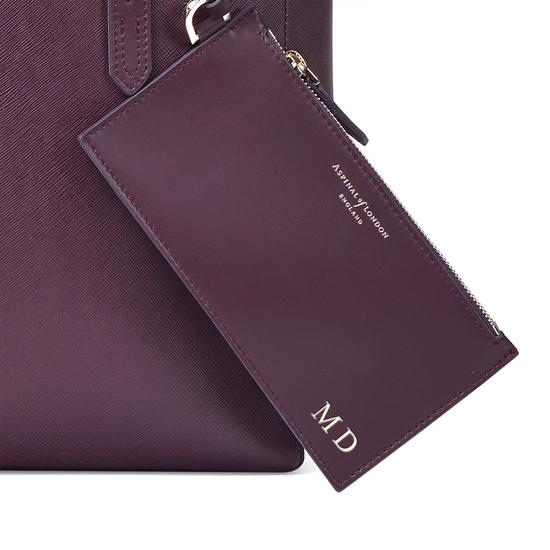 Aspinal Essential Tote in Grape Saffiano & Cream Suede from Aspinal of London